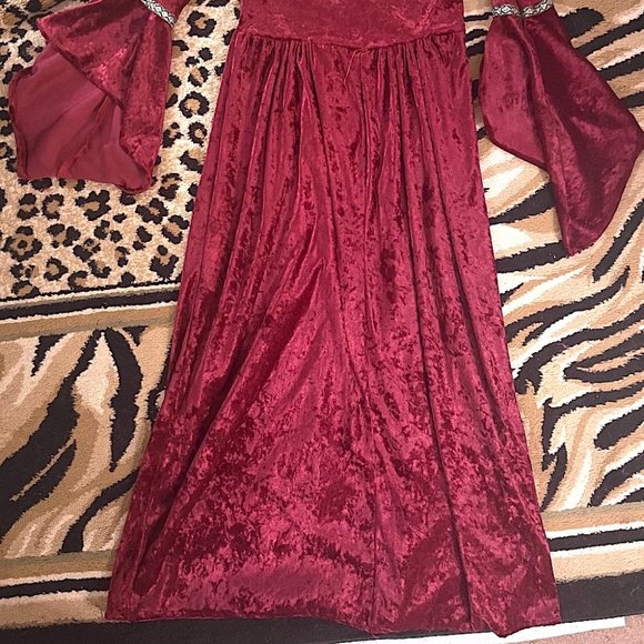 CALIFORNIA COSTUME COLLECTIONS LADY GWENHWYFAR RED LONG SLEEVE DRESS CHILD LARGE - Picture 4 of 4